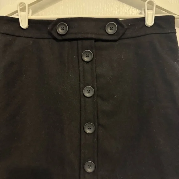 GAP womens black mini skirt 4 wool blend button up fully lined Y2K 90s 2000s - Picture 2 of 15